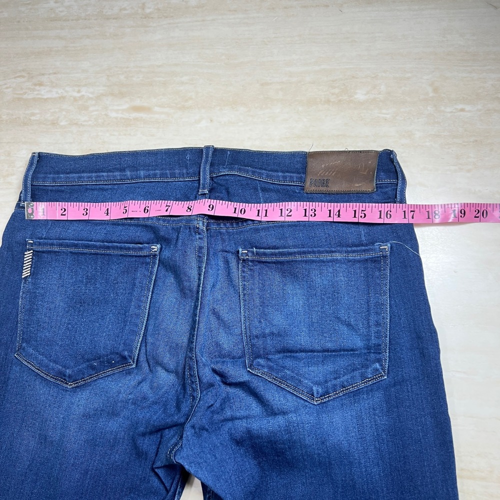 Paige Jeans Womens 32 Blue Straight Leg Denim Medium Wash Made in USA - Picture 11 of 15